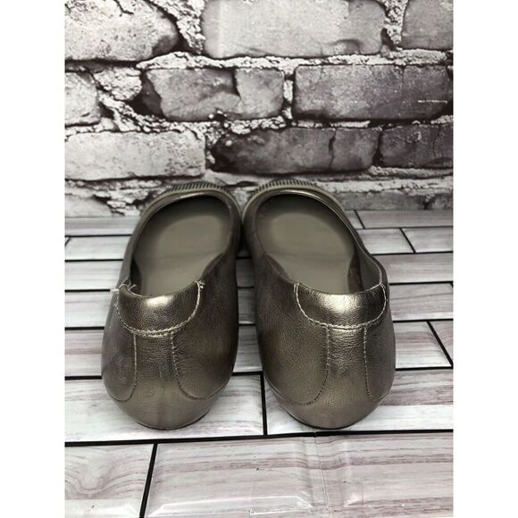 Ecco Silver Pewter Leather Rhinestone Ballet Flats Shoes Women’s Sz 40EU/9M US - Picture 8 of 16